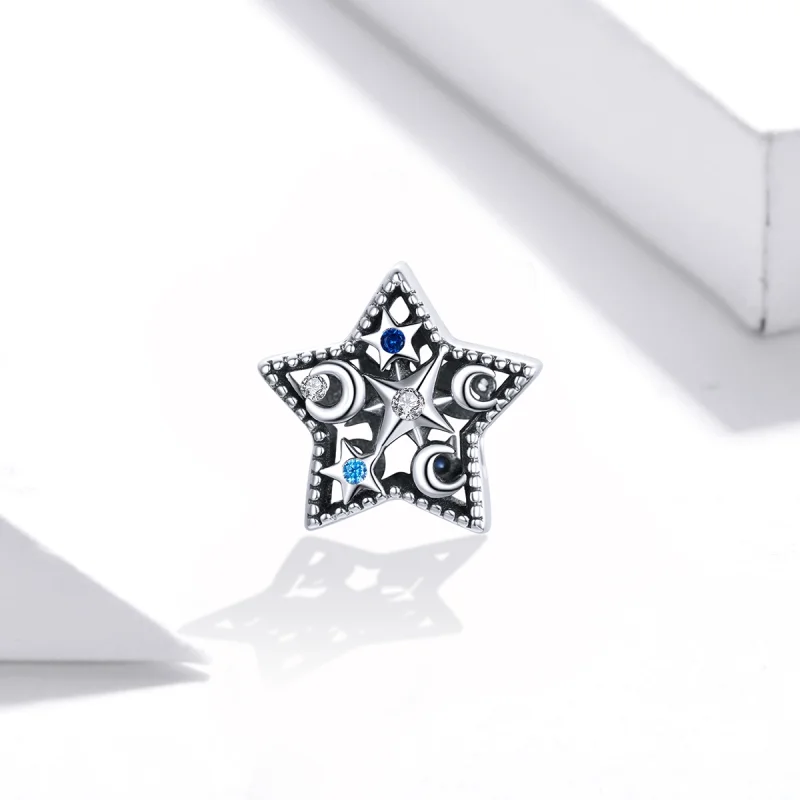 (Bild für) Charm „Mond und Sterne“ im Pandora-Stil - BSC441 - Ansicht 2
