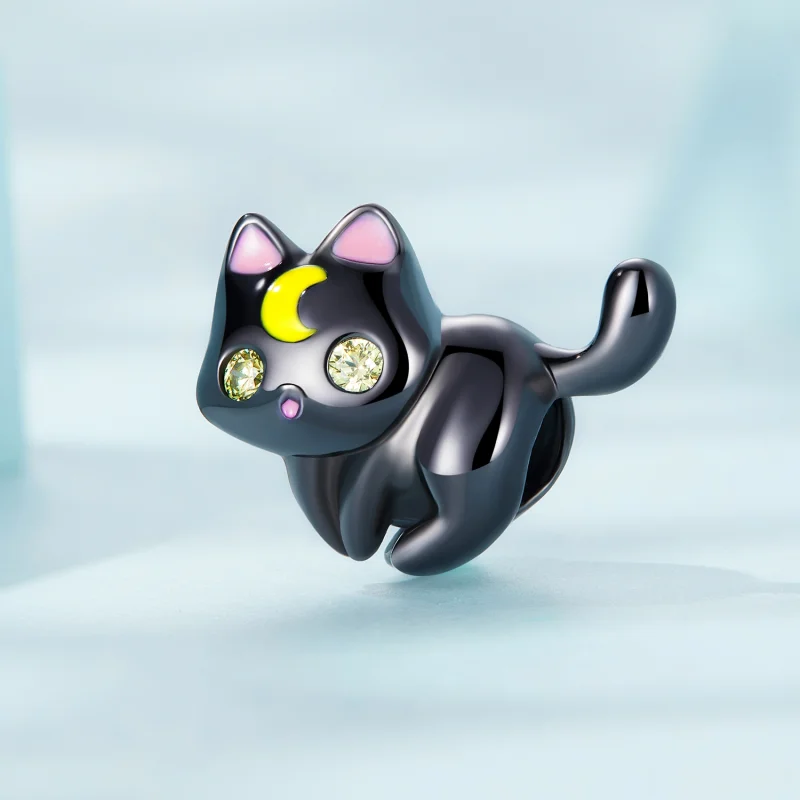 (Bild für) Charm „Mondkatze“ im Pandora-Stil - SCC2386 - Ansicht 2