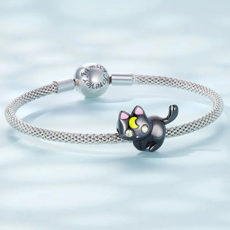 (Bild für) Charm „Mondkatze“ im Pandora-Stil - SCC2386 - Ansicht 5