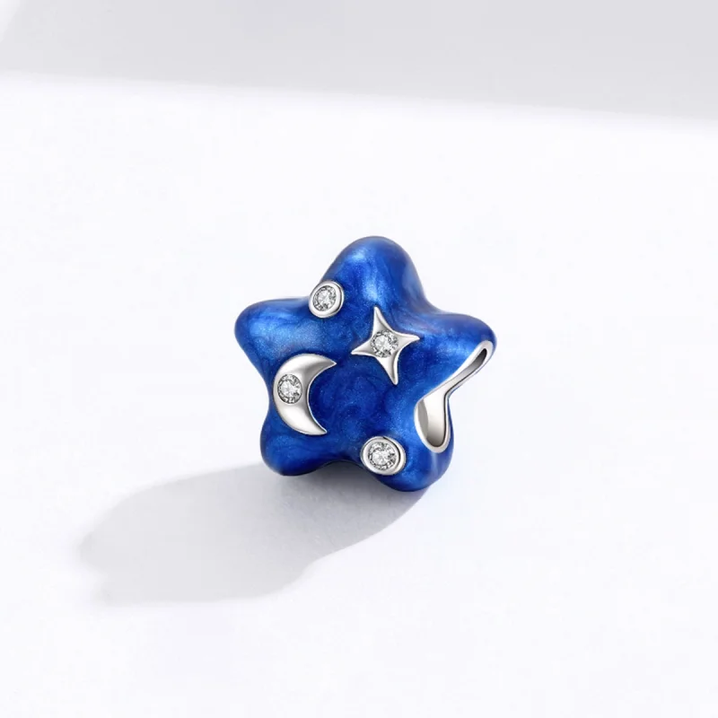 (Bild für) Charm „Mondschein-Sternenhimmel“ im Pandora-Stil - BSC178 - Ansicht 2