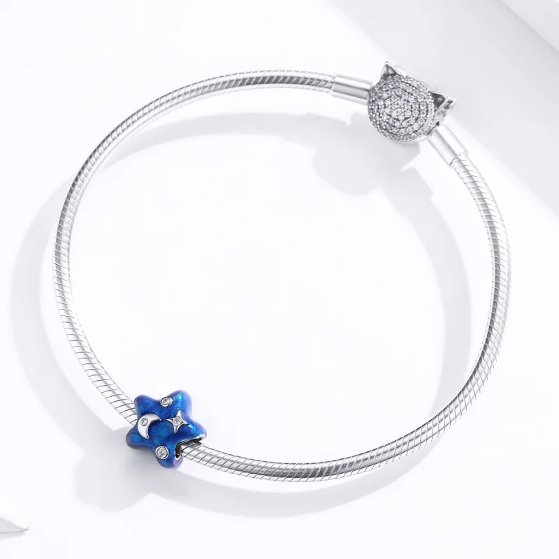 (Bild für) Charm „Mondschein-Sternenhimmel“ im Pandora-Stil - BSC178 - Ansicht 3