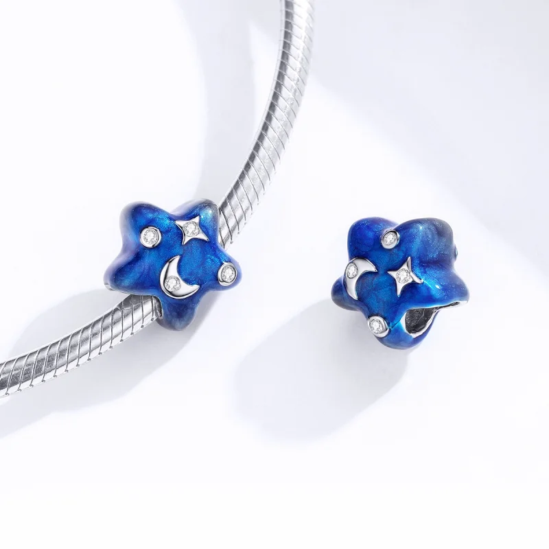 (Bild für) Charm „Mondschein-Sternenhimmel“ im Pandora-Stil - BSC178 - Ansicht 4
