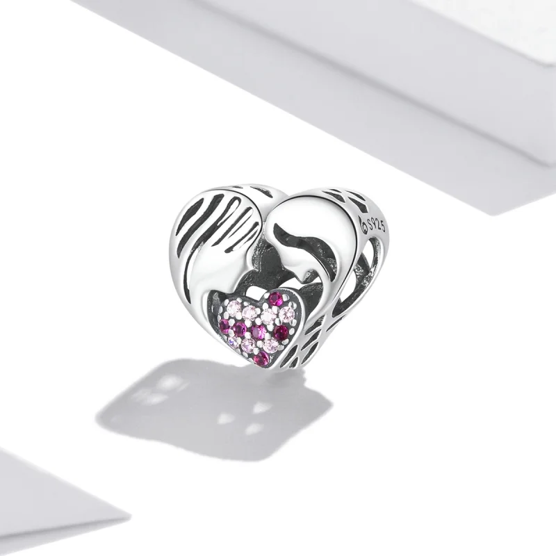 (Bild für) Charm „Mutter und Tochter lieben Silhouette“ im Pandora-Stil - BSC575 - Ansicht 2