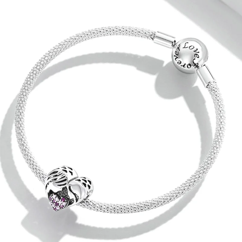 (Bild für) Charm „Mutter und Tochter lieben Silhouette“ im Pandora-Stil - BSC575 - Ansicht 3