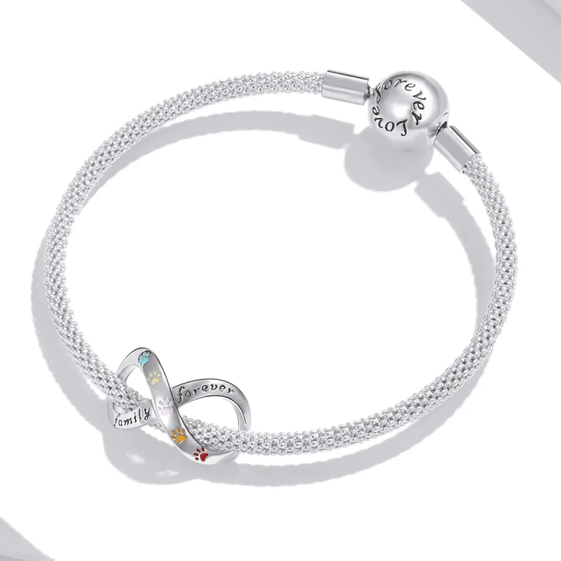 (Bild für) Charm „Pfotenabdruck der Liebe“ im Pandora-Stil aus Silber - SCC1849 - Ansicht 3