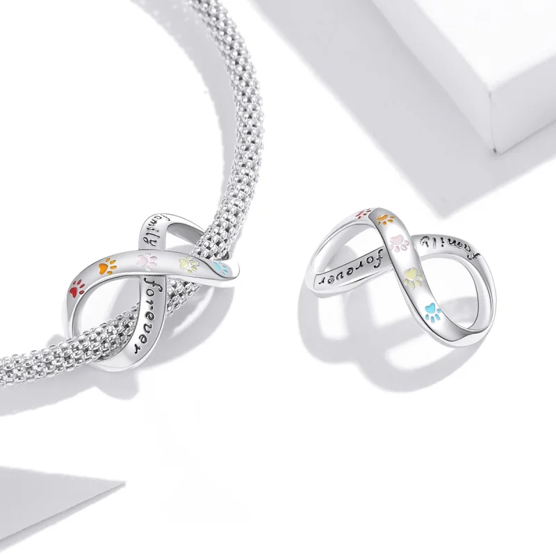 (Bild für) Charm „Pfotenabdruck der Liebe“ im Pandora-Stil aus Silber - SCC1849 - Ansicht 4