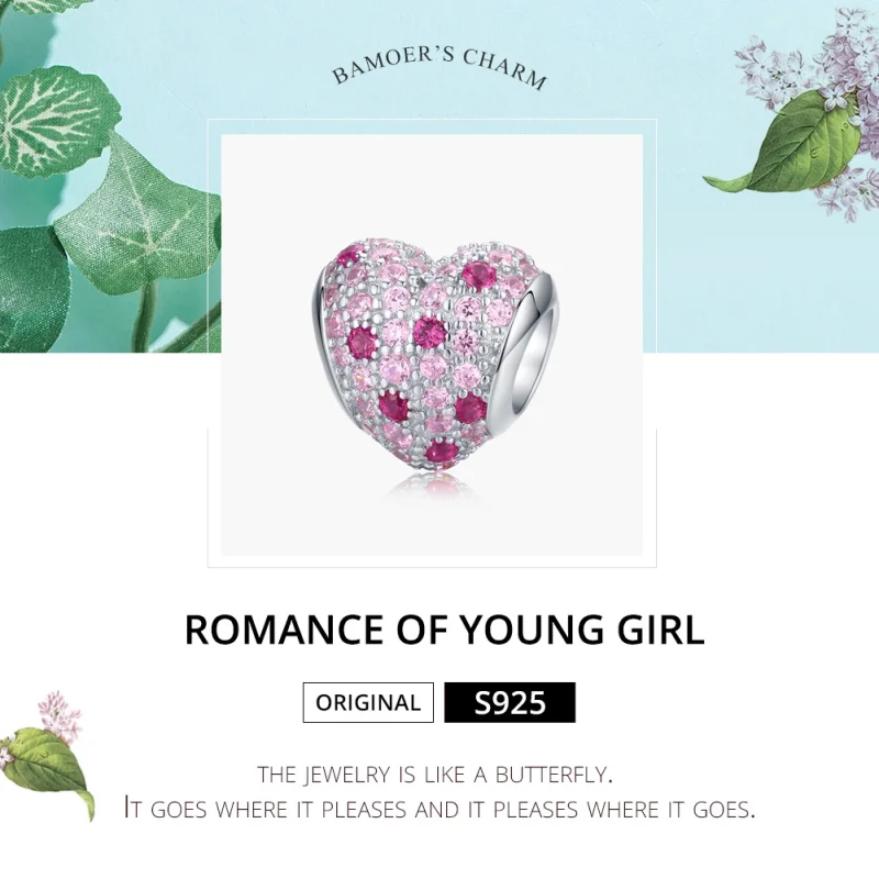 (Bild für) Charm „Romance of Young Girl“ aus Silber im Pandora-Stil - BSC118 - Ansicht 6