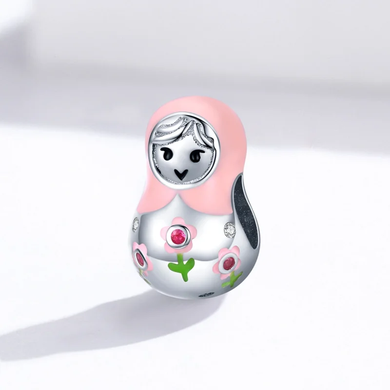 (Bild für) Charm „Russische Puppen“ aus Silber im Pandora-Stil - SCC1435 - Ansicht 2
