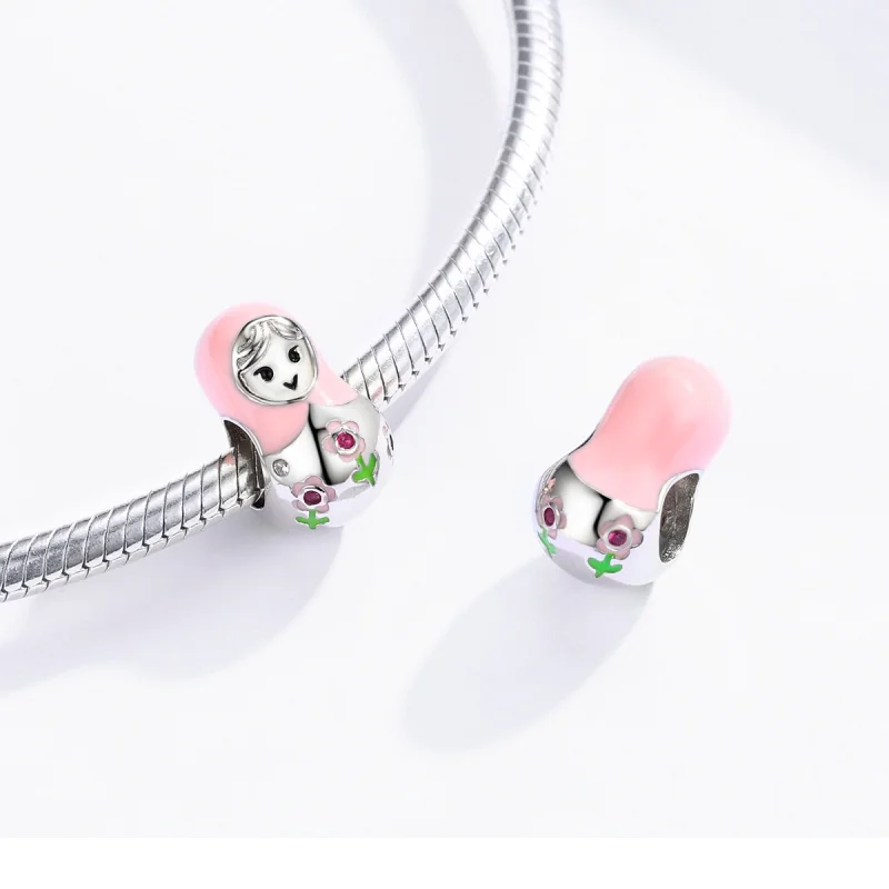 (Bild für) Charm „Russische Puppen“ aus Silber im Pandora-Stil - SCC1435 - Ansicht 4