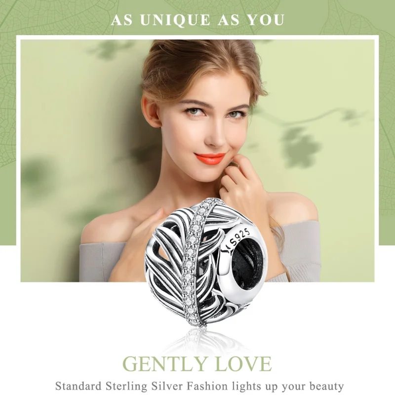 (Bild für) Charm „Sanft Love“ aus Silber im Pandora-Stil - SCC1065 - Ansicht 2