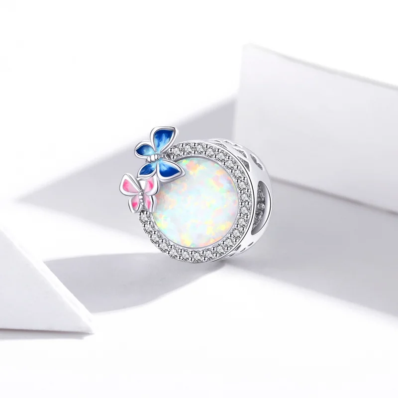 (Bild für) Charm „Schmetterlinge im Frühling“ im Pandora-Stil aus Silber - SCC1730 - Ansicht 2