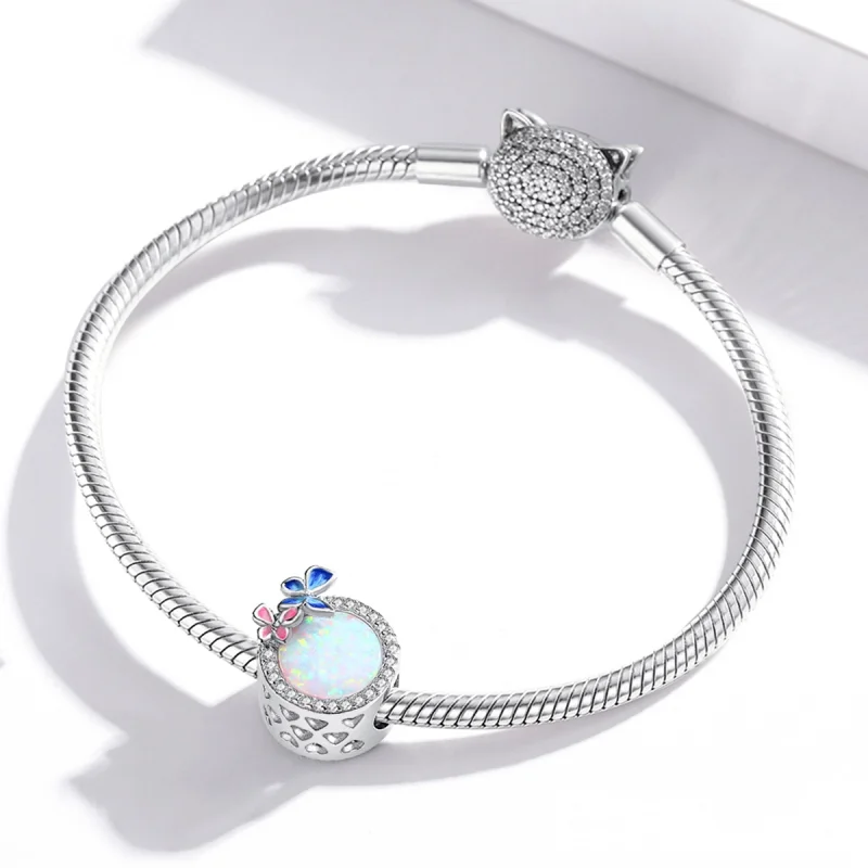 (Bild für) Charm „Schmetterlinge im Frühling“ im Pandora-Stil aus Silber - SCC1730 - Ansicht 3
