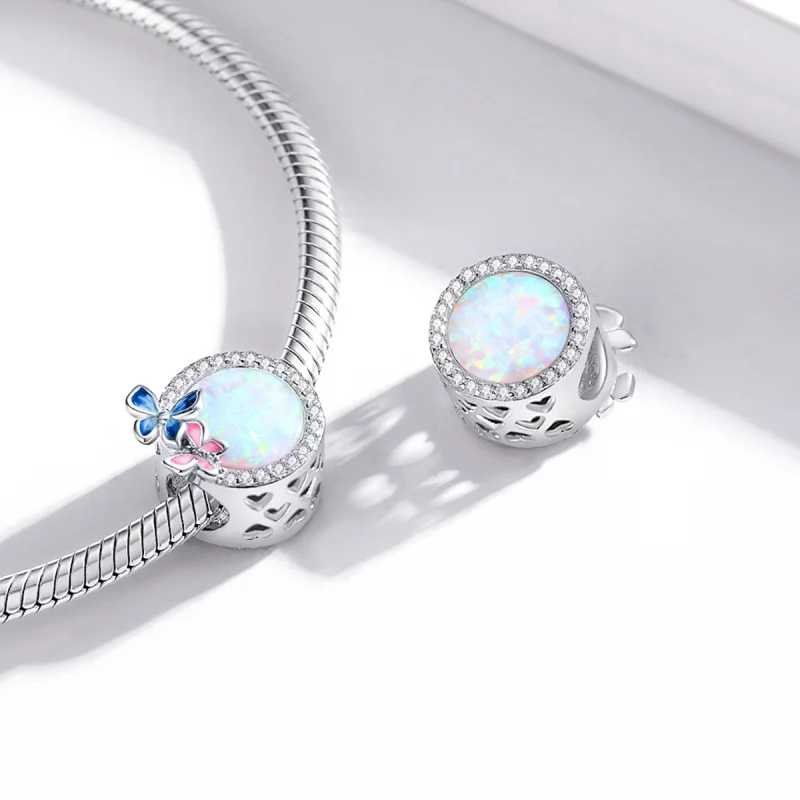 (Bild für) Charm „Schmetterlinge im Frühling“ im Pandora-Stil aus Silber - SCC1730 - Ansicht 4