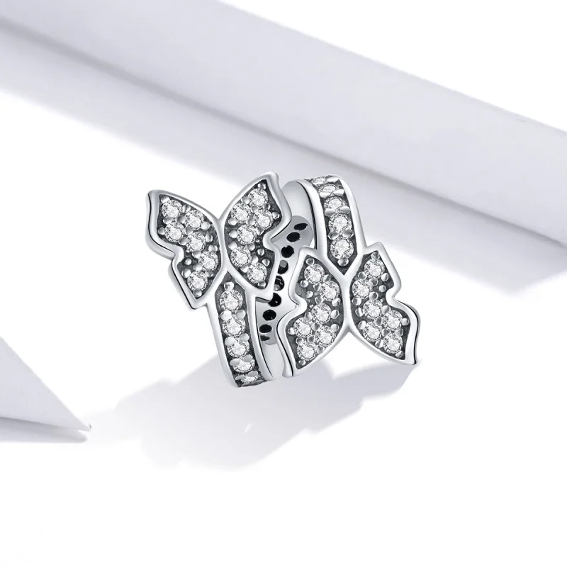 (Bild für) Charm „Schmetterlinge im Pandora-Stil“. - BSC379 - Ansicht 2