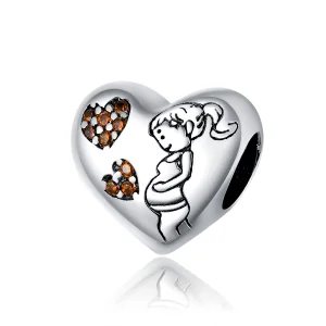 (Bild für) Charm „Schwangere Mutter“ im Pandora-Stil aus Silber - SCC1589