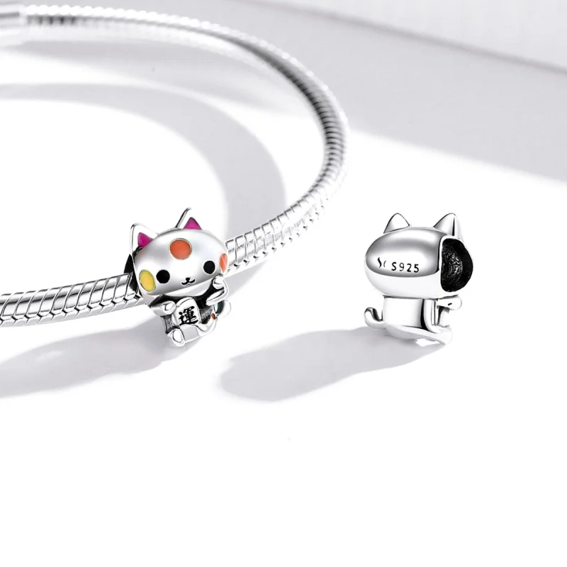 (Bild für) Charm „Verheißungsvolle geldgierige Katze“ aus Silber im Pandora-Stil - SCC1855 - Ansicht 4