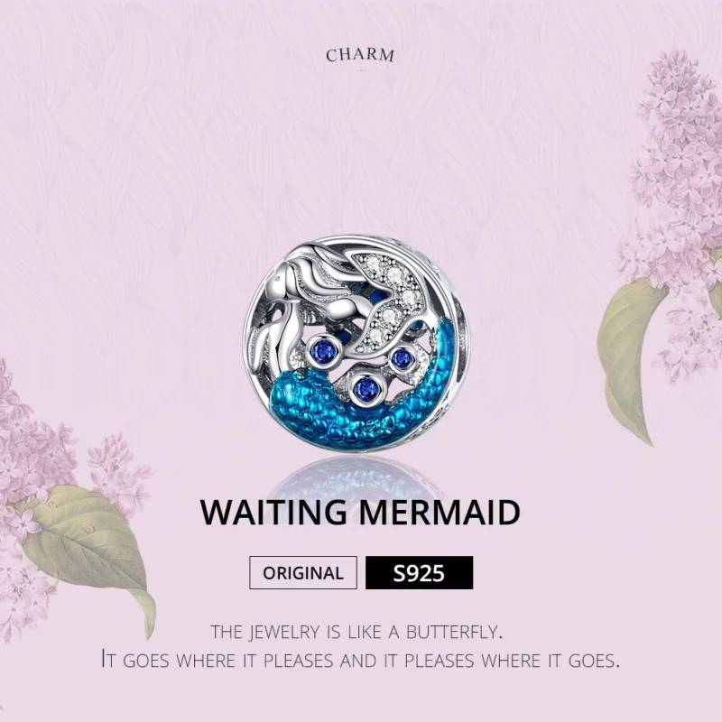 (Bild für) Charm „Warten auf die Meerjungfrau“ im Pandora-Stil aus Silber - SCC1209 - Ansicht 2
