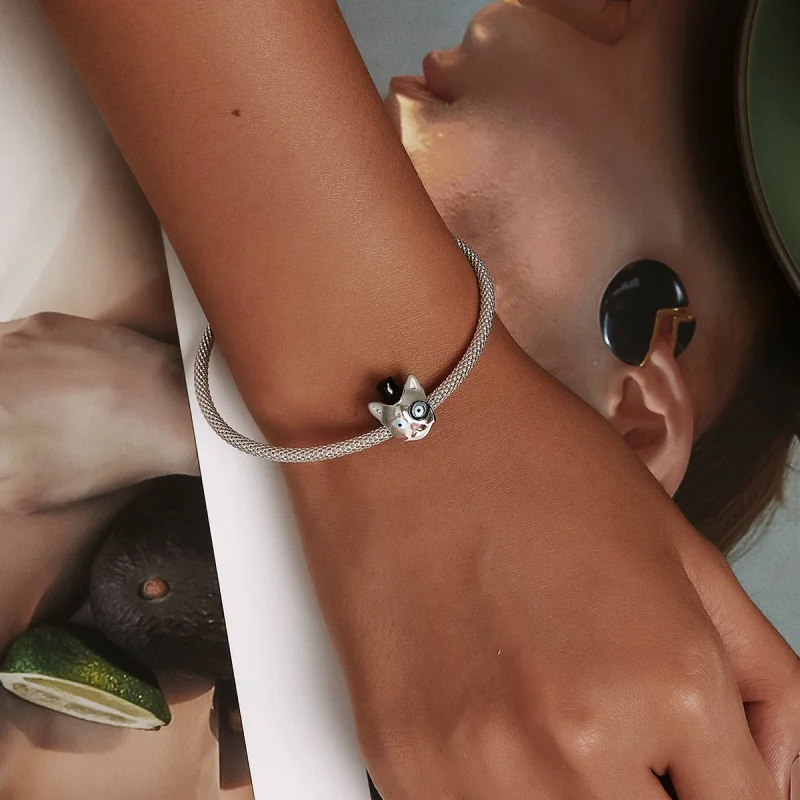 (Bild für) Charm „Zauberer Kurzhaarkatze“ im Pandora-Stil - SCC2091 - Ansicht 5