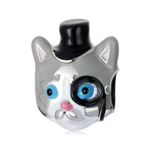 (Bild für) Charm „Zauberer Kurzhaarkatze“ im Pandora-Stil - SCC2091