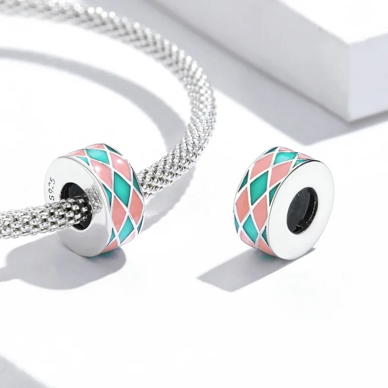 (Bild für) Diamantgitter-Charm im Pandora-Stil - SCC2165 - Ansicht 4