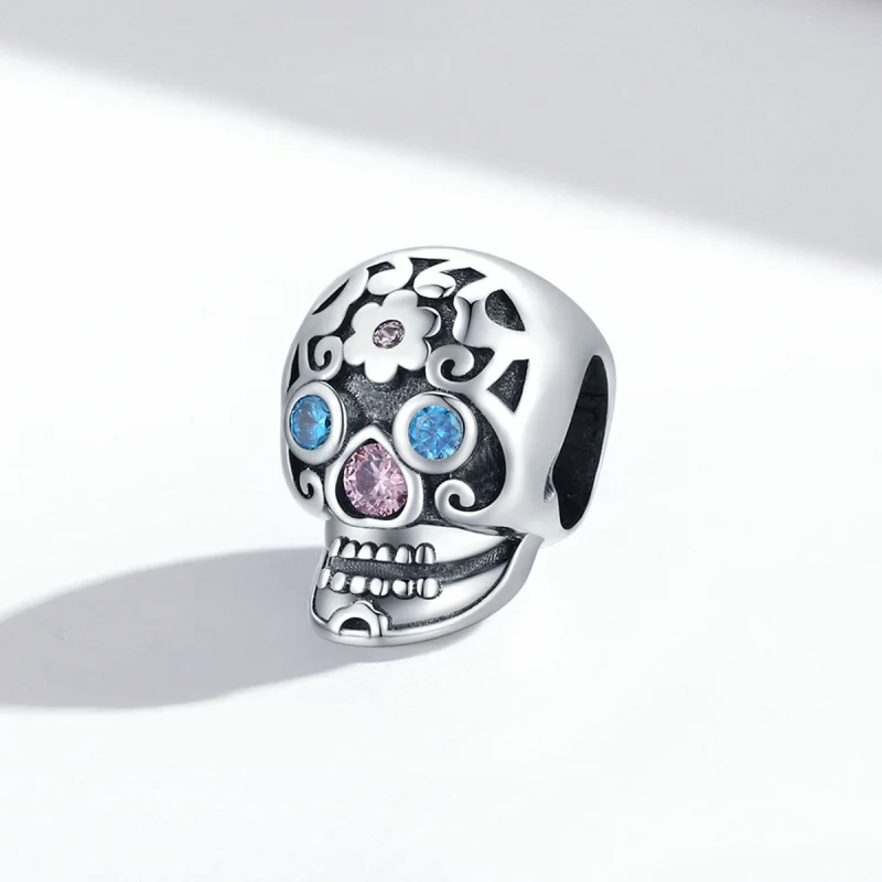 (Bild für) Durchbrochener Totenkopf-Anhänger im Pandora-Stil - BSC524 - Ansicht 2