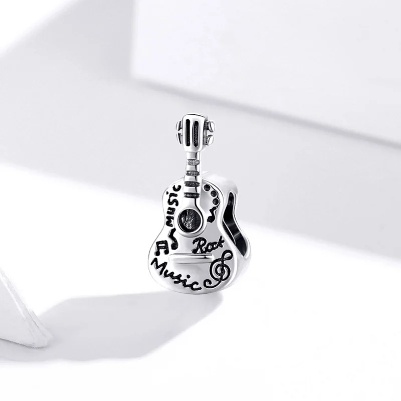 (Bild für) Einfacher Gitarren-Charm aus Silber im Pandora-Stil - SCC1708 - Ansicht 2