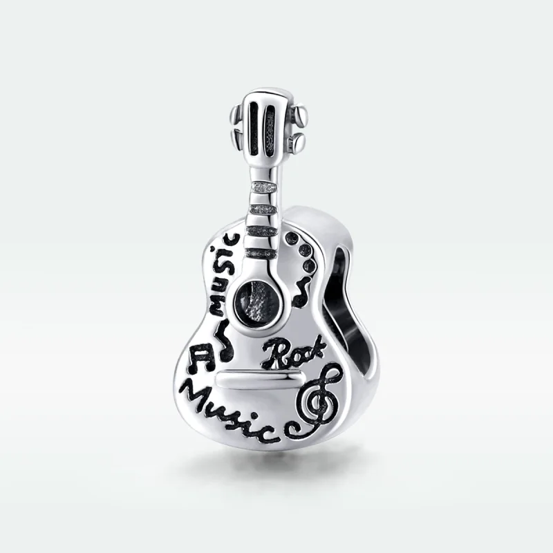 (Bild für) Einfacher Gitarren-Charm aus Silber im Pandora-Stil - SCC1708 - Ansicht 5