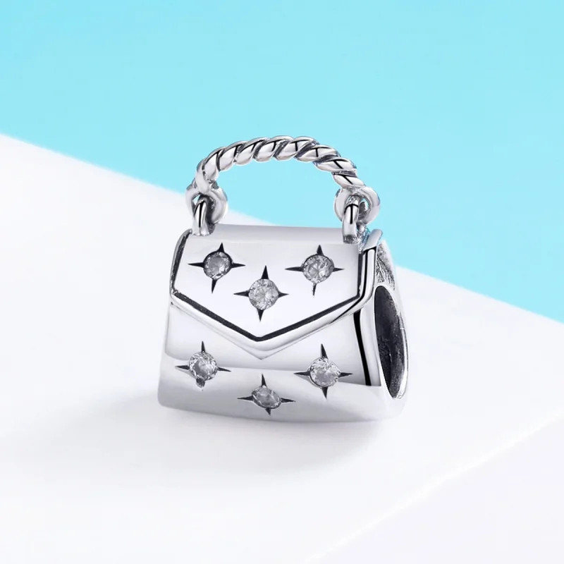 (Bild für) Eleganter Einkaufstaschen-Charm aus Silber im Pandora-Stil - SCC607 - Ansicht 3