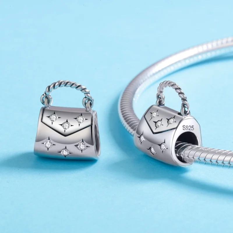 (Bild für) Eleganter Einkaufstaschen-Charm aus Silber im Pandora-Stil - SCC607 - Ansicht 5