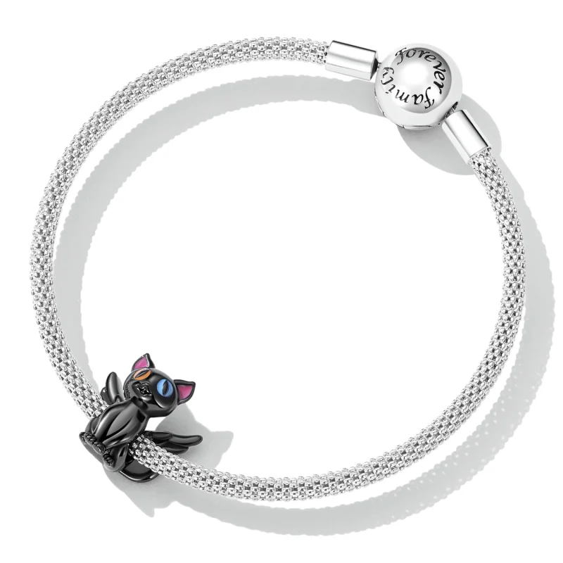 (Bild für) Engelskatzen-Charm im Pandora-Stil - SCC2299-BK - Ansicht 5