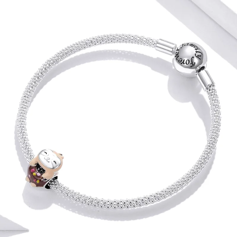 (Bild für) Faultier-Donut-Charm im Pandora-Stil - SCC1881 - Ansicht 3