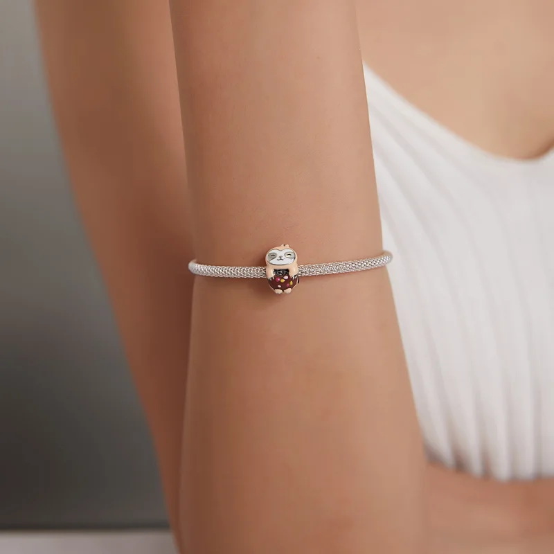 (Bild für) Faultier-Donut-Charm im Pandora-Stil - SCC1881 - Ansicht 5