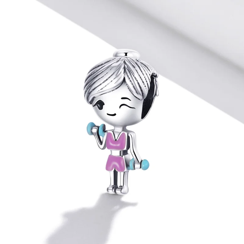 (Bild für) Fitness-Girl-Charm im Pandora-Stil - BSC488 - Ansicht 2