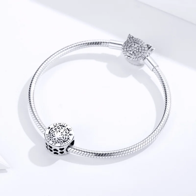 (Bild für) Funkelnder Stammbaum-Charm im Pandora-Stil aus Silber - SCC1324 - Ansicht 3
