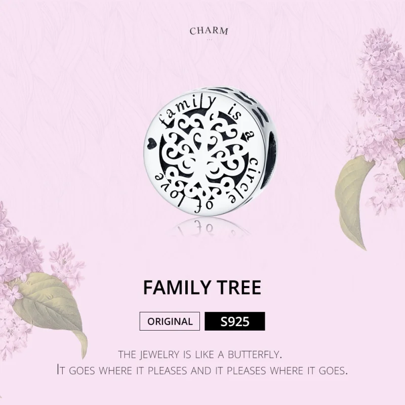 (Bild für) Funkelnder Stammbaum-Charm im Pandora-Stil aus Silber - SCC1324 - Ansicht 6
