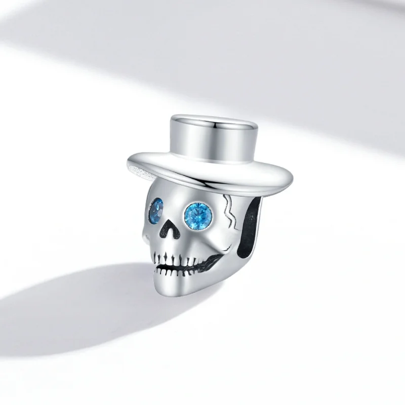 (Bild für) Gentleman-Totenkopf-Charm im Pandora-Stil - BSC525 - Ansicht 2