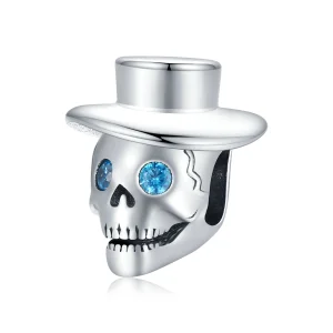 (Bild für) Gentleman-Totenkopf-Charm im Pandora-Stil - BSC525