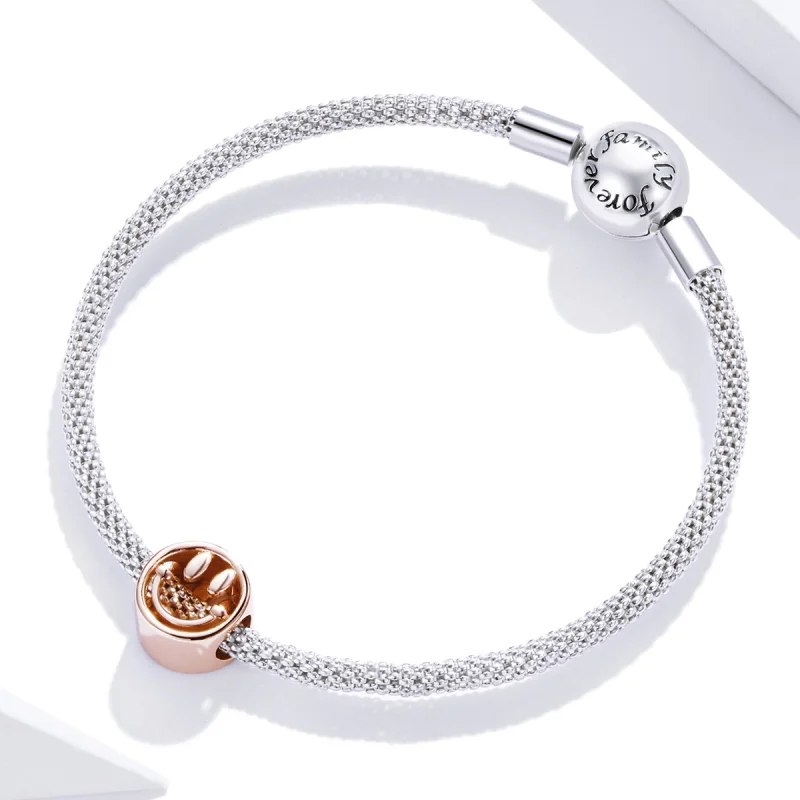 (Bild für) Glücks-Lächeln-Charm im Pandora-Stil aus Roségold - SCC1787 - Ansicht 3