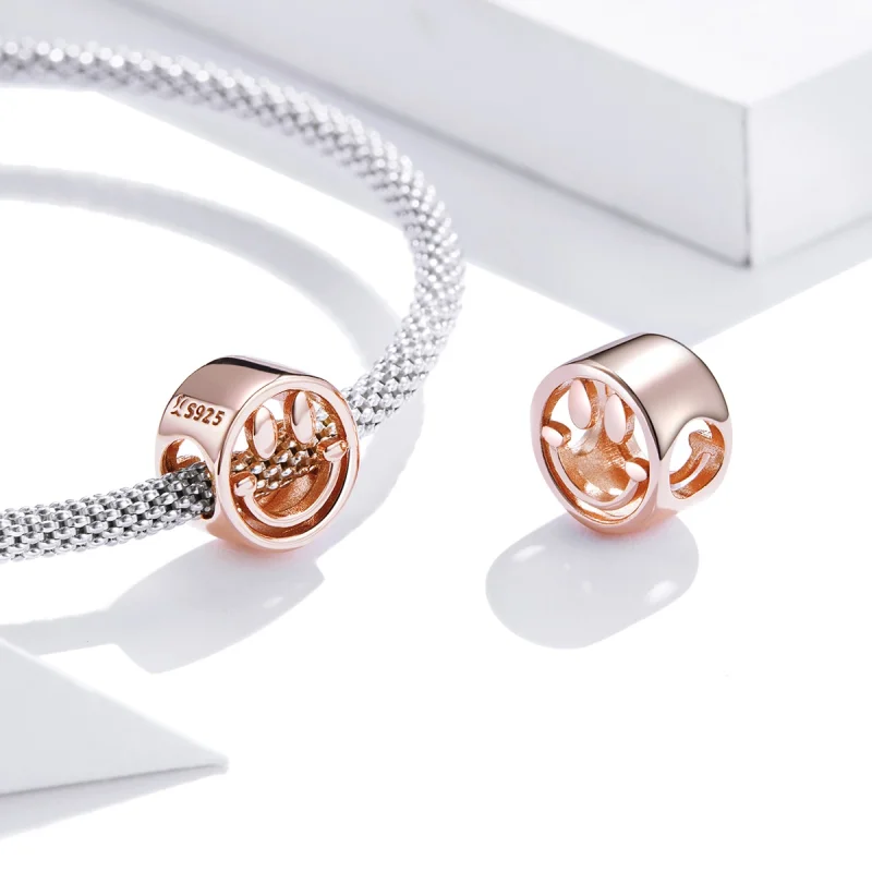 (Bild für) Glücks-Lächeln-Charm im Pandora-Stil aus Roségold - SCC1787 - Ansicht 4