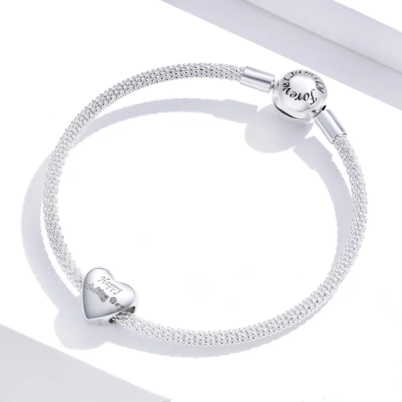 (Bild für) Glückwunsch-Hochzeits-Charm im Pandora-Stil - BSC268 - Ansicht 2