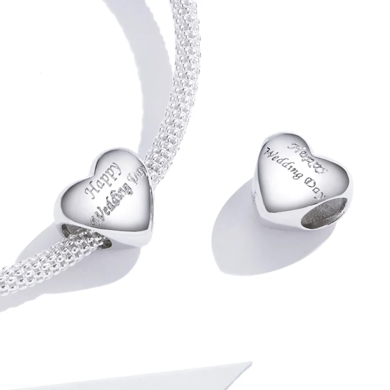 (Bild für) Glückwunsch-Hochzeits-Charm im Pandora-Stil - BSC268 - Ansicht 3