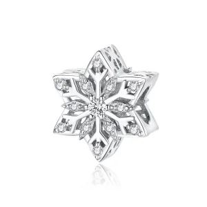(Bild für) Glänzender Schneeflocken-Charm im Pandora-Stil - BSC368