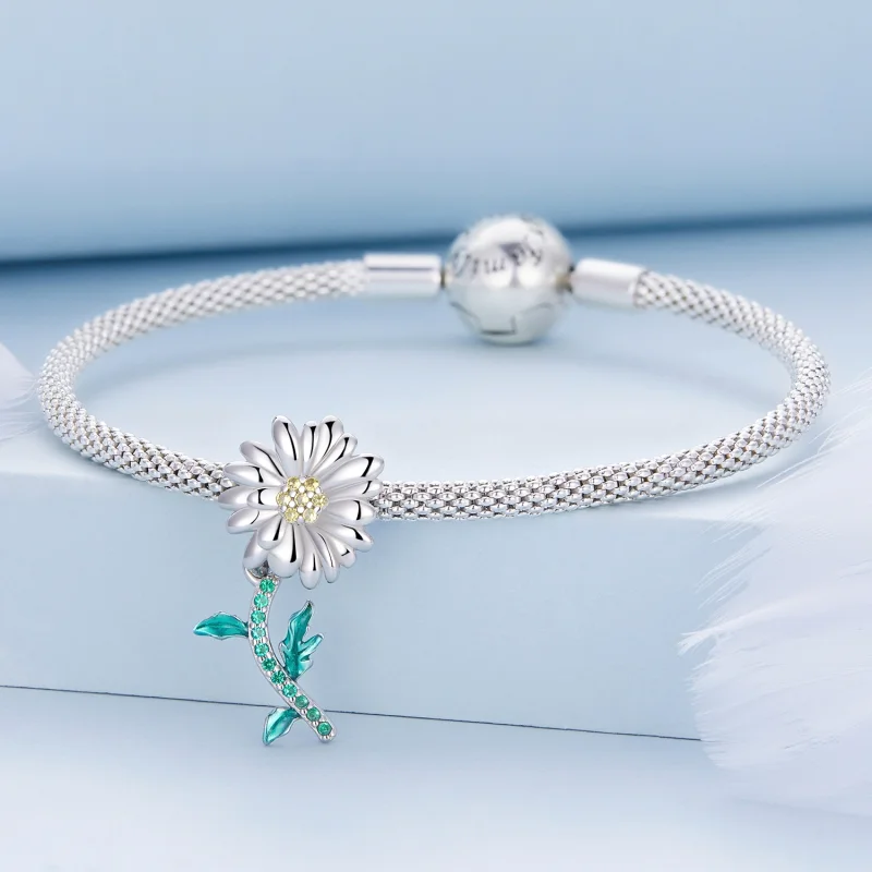 (Bild für) Gänseblümchen-Charm im Pandora-Stil - BSC648 - Ansicht 3