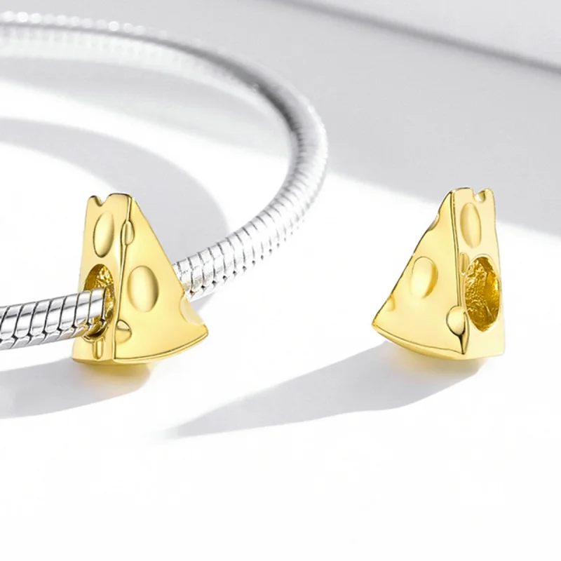 (Bild für) Goldener Käse-Charm im Pandora-Stil - SCC2016 - Ansicht 4
