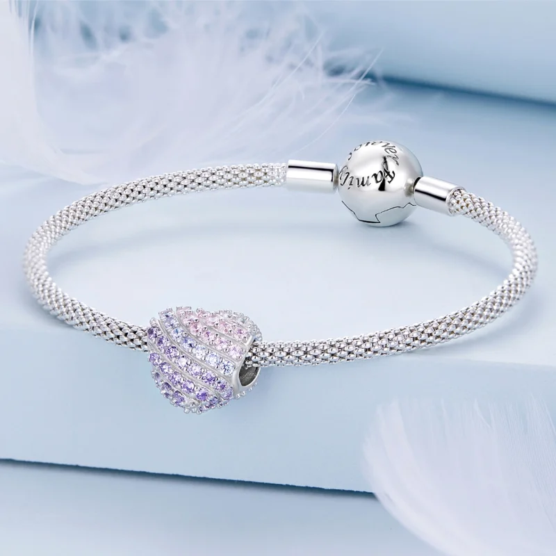 (Bild für) Herz-Charm mit Farbverlauf im Pandora-Stil - BSC624 - Ansicht 4