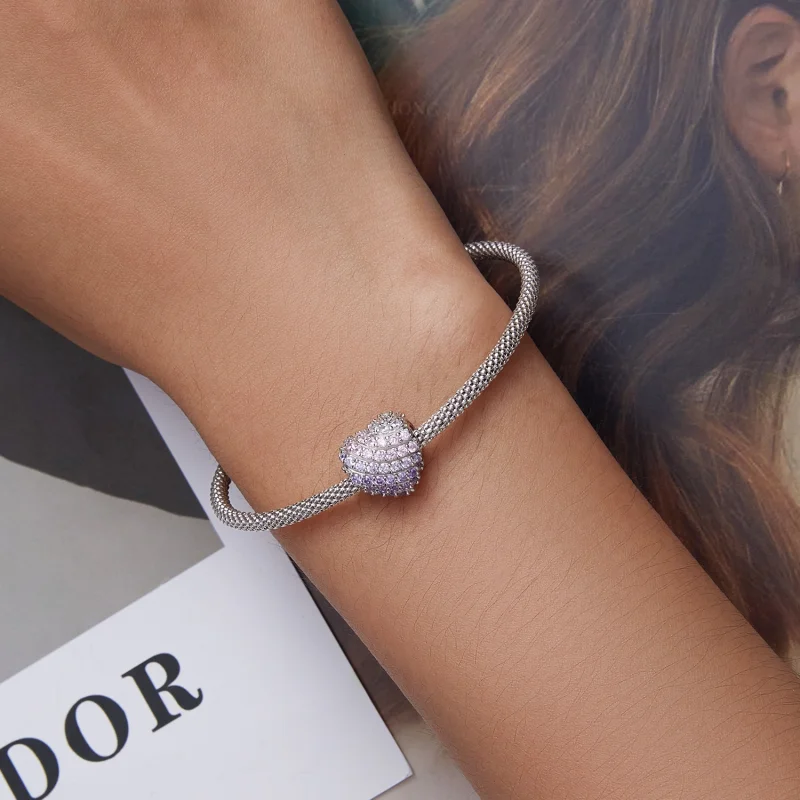 (Bild für) Herz-Charm mit Farbverlauf im Pandora-Stil - BSC624 - Ansicht 5