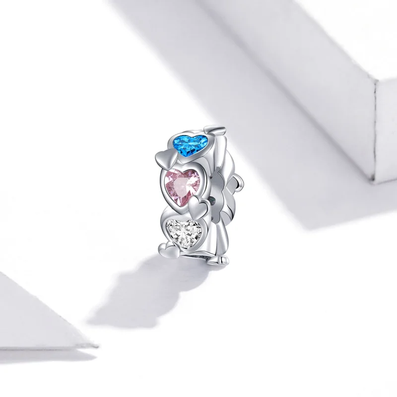 (Bild für) Herz-zu-Herz-Charm im Pandora-Stil - BSC408 - Ansicht 2