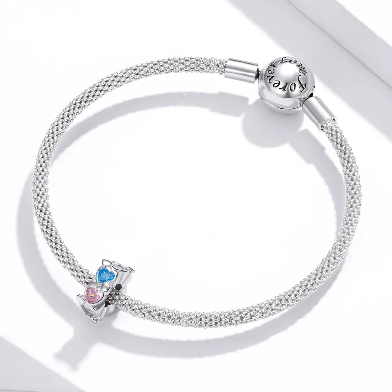 (Bild für) Herz-zu-Herz-Charm im Pandora-Stil - BSC408 - Ansicht 3