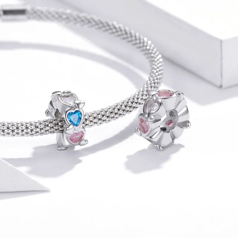 (Bild für) Herz-zu-Herz-Charm im Pandora-Stil - BSC408 - Ansicht 4
