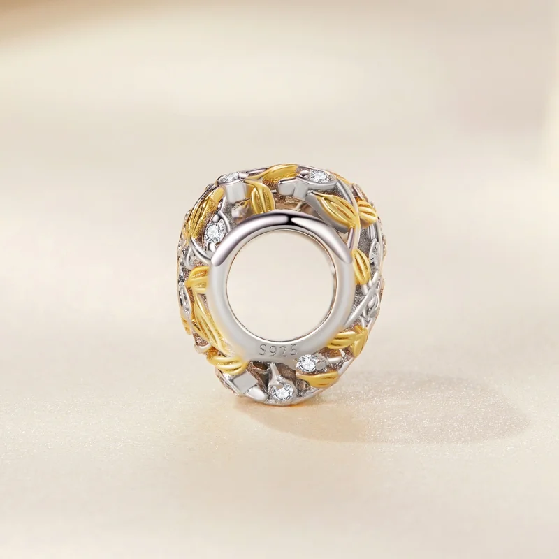 (Bild für) Herzförmiger Blätter-Charm im Pandora-Stil - BSC672 - Ansicht 2